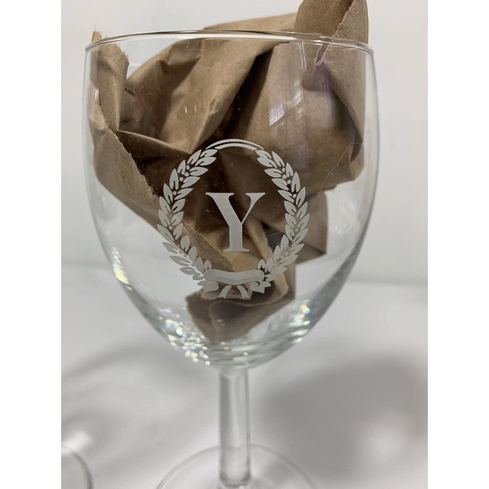 Two Wine Glass Goblets Monogram Y Wedding Glasses Party Barware